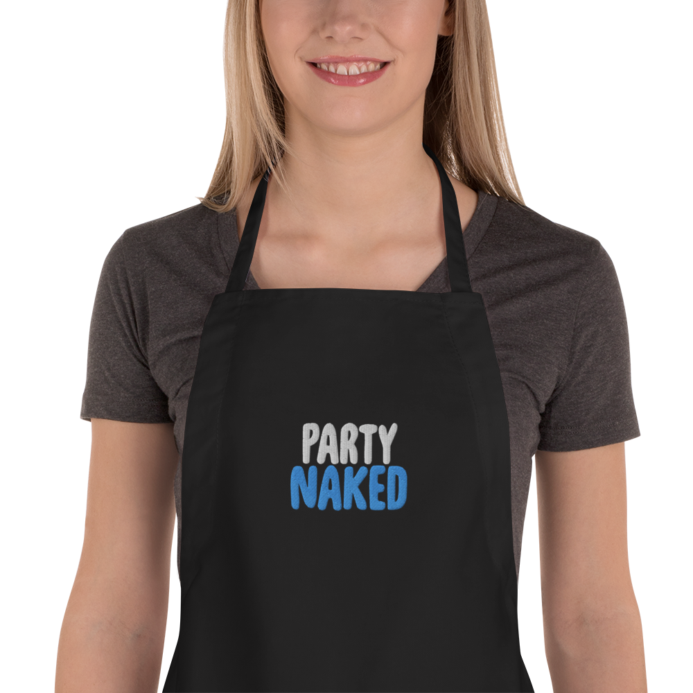 Party Naked Embroidered Apron